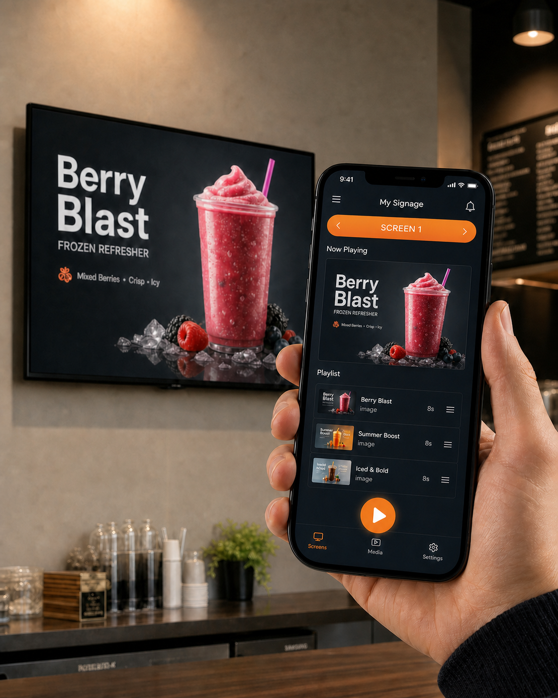 Finished TapSignage mobile workflow